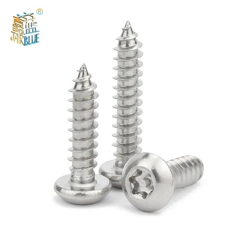 20X M2.9 M3.5 M3.9 M4.2 M4.8M6.3 304Stainless Steel Pin Six Lobe Torx Pan Round Head Anti Theft Security Self Tapping Wood Screw