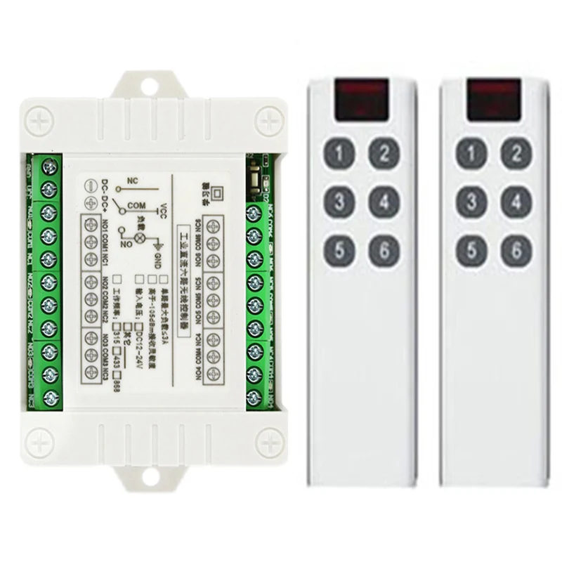 

DC 12V 24V 6CH Relay Module 433MHz Receiver Wireless Remote Control Switch Motor Controller For Light Garage Door Opener