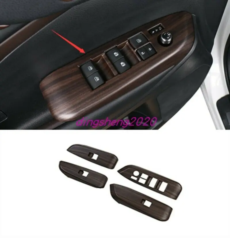 Peach wood grain Window Switch Panel Cover Trim For Toyota Highlander 2015-2020 car modification