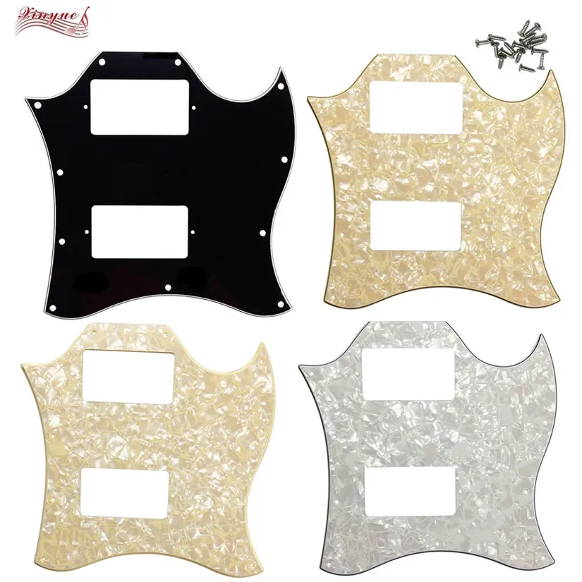 Xinyue Guitar Parts For 11 Holes Gib Standard SG Full Face Guitar Pickguard Route With PAF Humbucker  No Bridge Scratch Plate