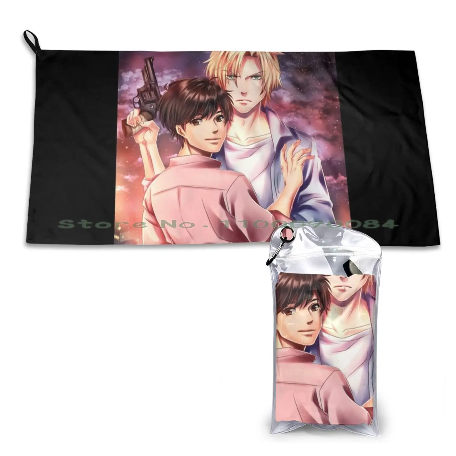 Ash & Eiji-póster de Bananafish para gimnasio, toalla de secado rápido, cinta de casete portátil para baño, canciones Vintage de los 80