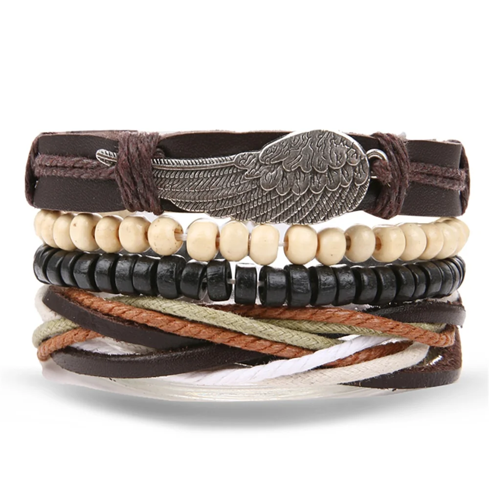 IFMIA Bohemian Turkish Eyes Beaded Leather Bracelets Set for Men Women Vintage Weave Braided Pulseras Fashoin Jewelry 2019 NEW