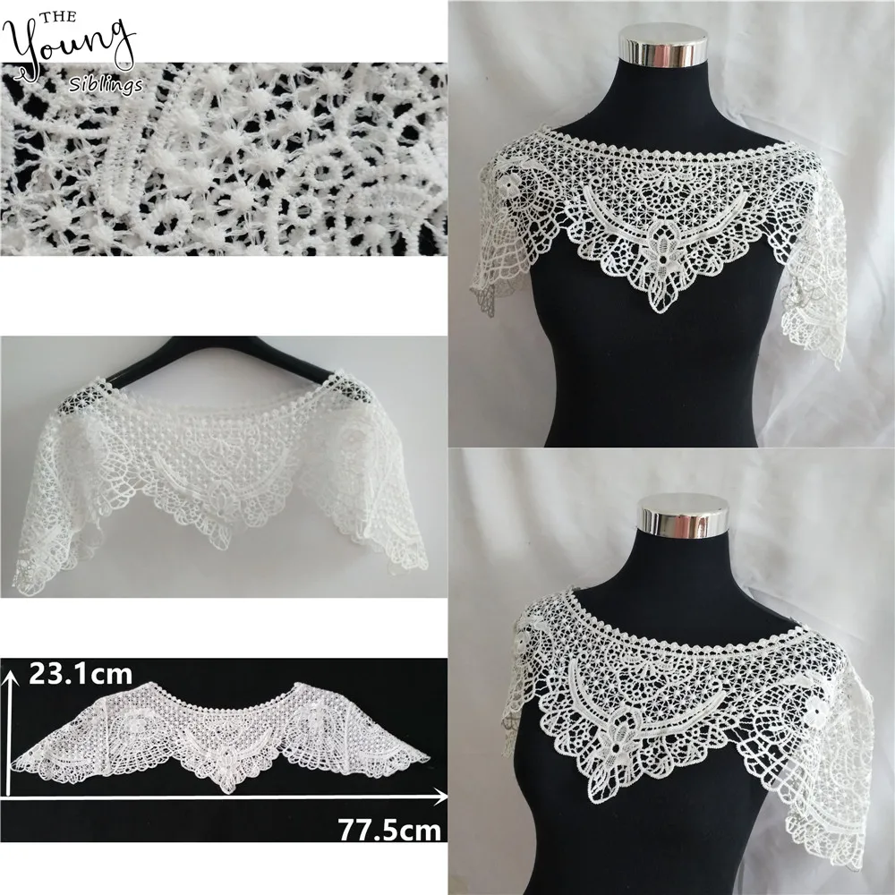 Lace shawl false collar sewing dress embroidery applique fabric DIY craft supplies material accessories 1 piece for sale