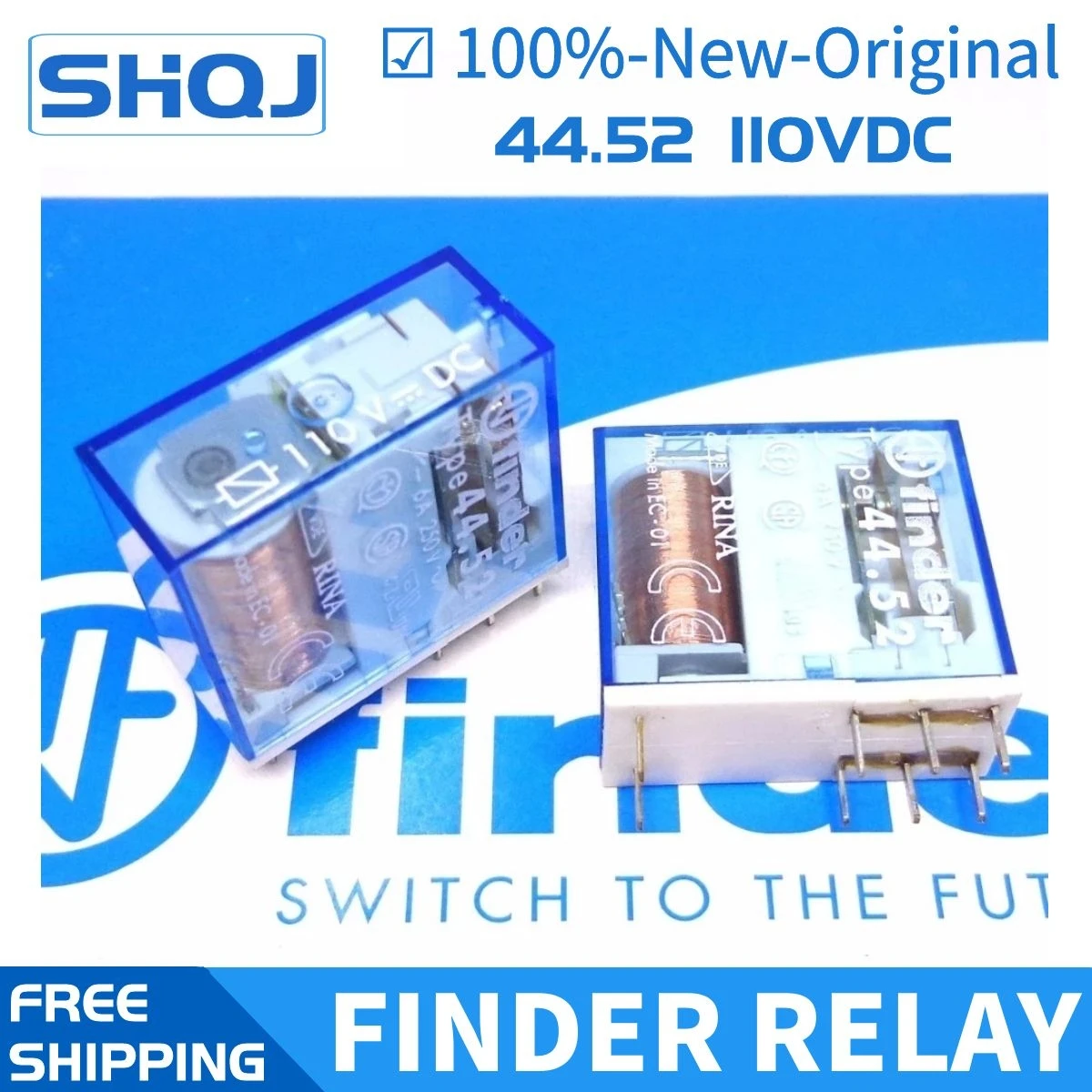 

2PCS FINDER RELAY 44.52 110VDC 2CO 6A 100%-new-original