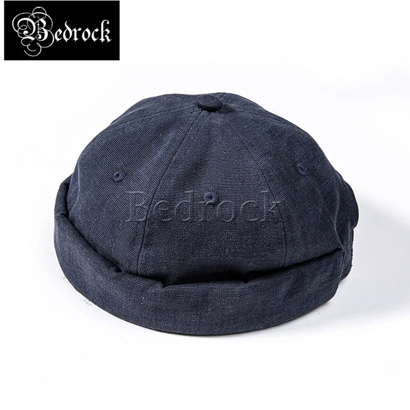 vintage sailor hat melon leather hats men women miki Breton brimless fashion hip-hop yuppie hat vintage navy hat