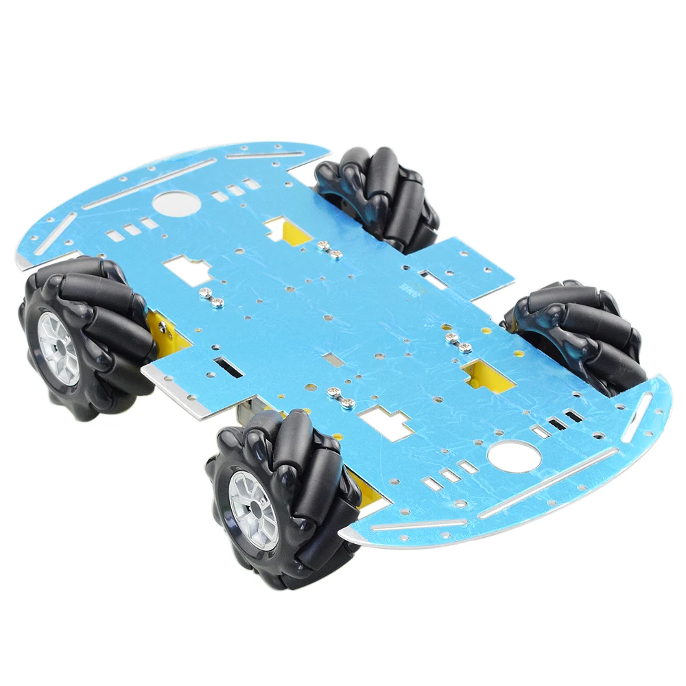 Kit de châssis de voiture Robot Omni avec 4 pièces, roue Mecanum en aluminium, moteur TT pour Arduino Raspberry Pi