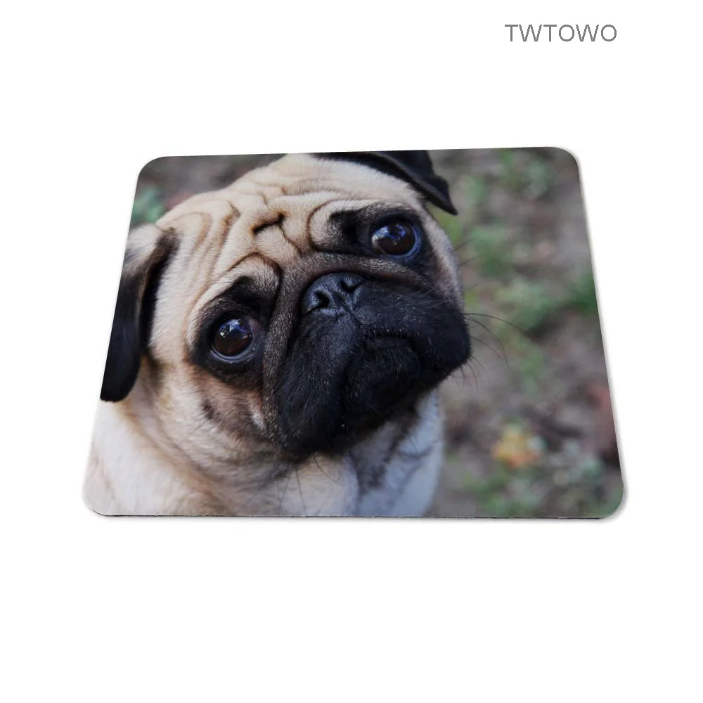 Animal Pug Overlock Gaming Rubber Dog Mouse Pad Silicon Mat Gaming Mouse Pad 180 * 220mm