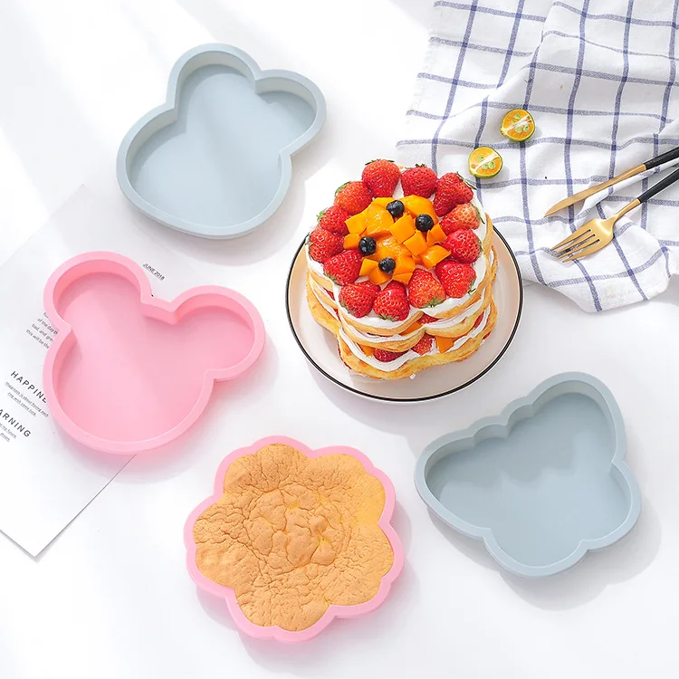 

6-inch Silicone Cake Mold Cute Layered Rainbow Baking Tray Pizza Baking Tool