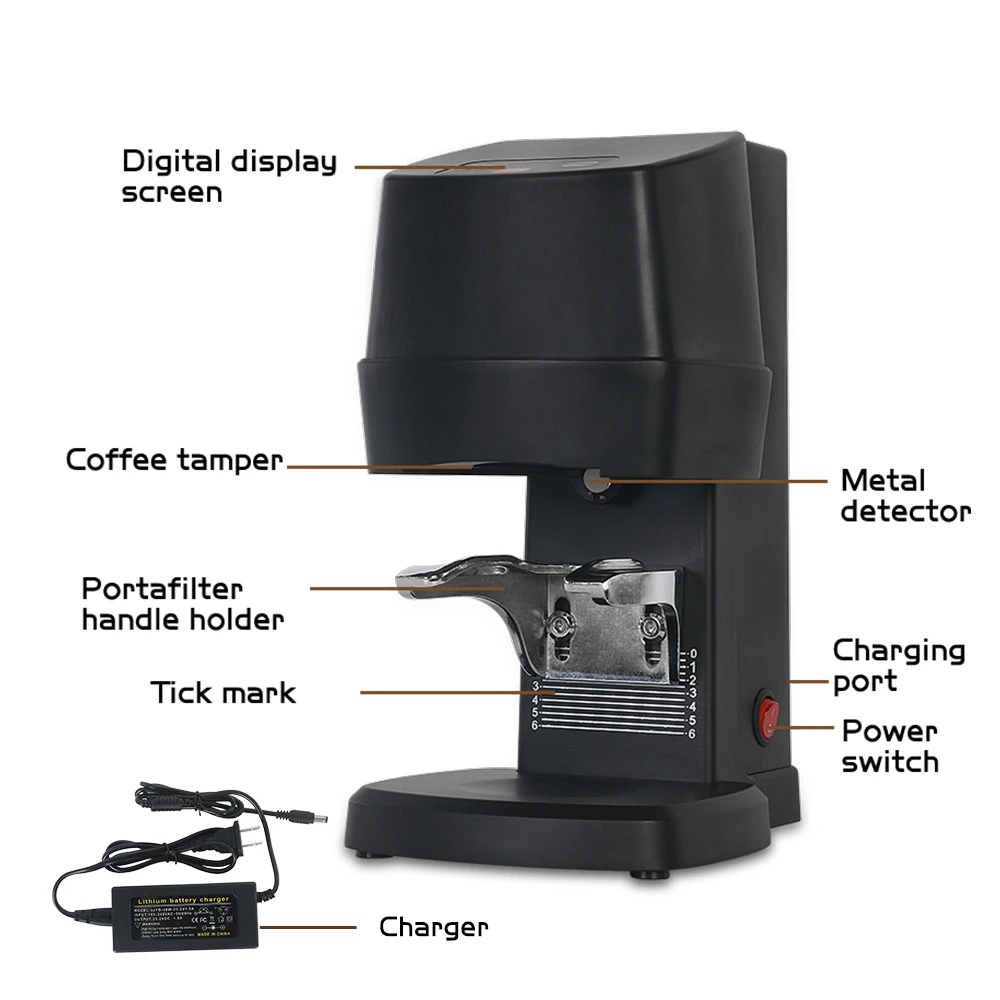 Electric 58MM Coffee Tamper Machine Automatic Flat Press Grinder Coffee Bean Powder Weight Adjusting Espresso Coffee Press