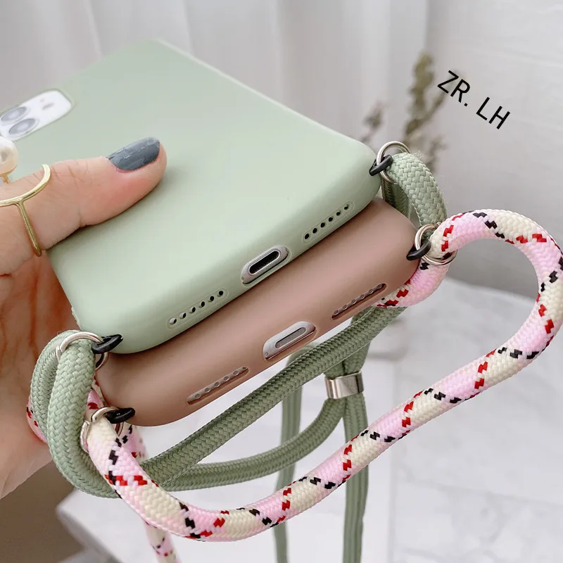 Strap Cord Chain Necklace Lanyard Mobile Phone Case For iPhone 14 13 12 11 Pro XS MAX 6 7 8plus XR X SE Hands Free Rope Cover