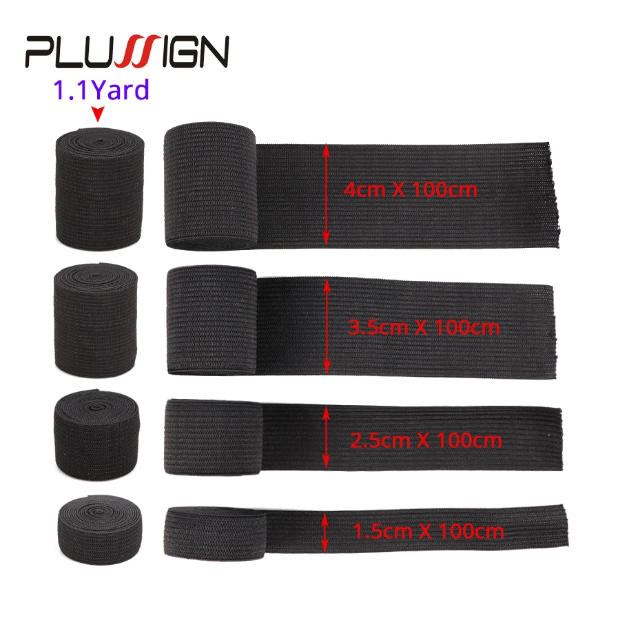 Plussign Wig Elastic Band 15 25 35 40Mm Knit Band Waistband Elastic For Wig & Extension Thick Great Wide Elastic Bands 1.1 Yard