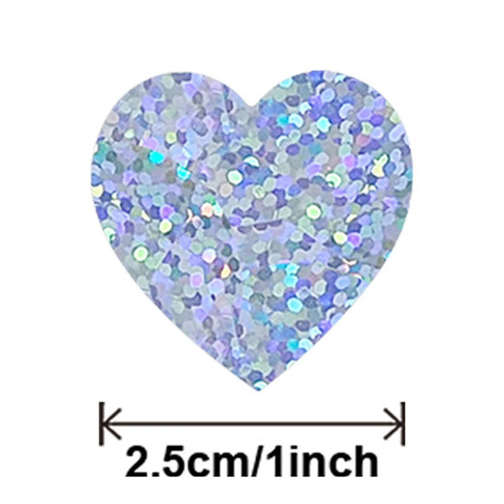 Exquisite 100-500pcs Laser Blank Love Heart Stars Round Stickers 1inch Handmade Decoration Holiday Birthday Party Sealing Label