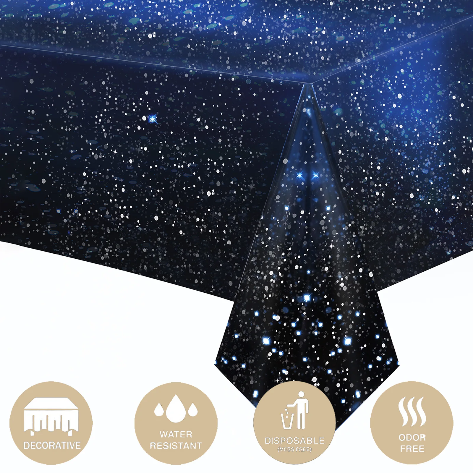 Starry Sky Theme Disposable Tablecloth Outer Space Star Table Cloth Happy Birthday Party Decor Kids Andults Galaxy Table Cover