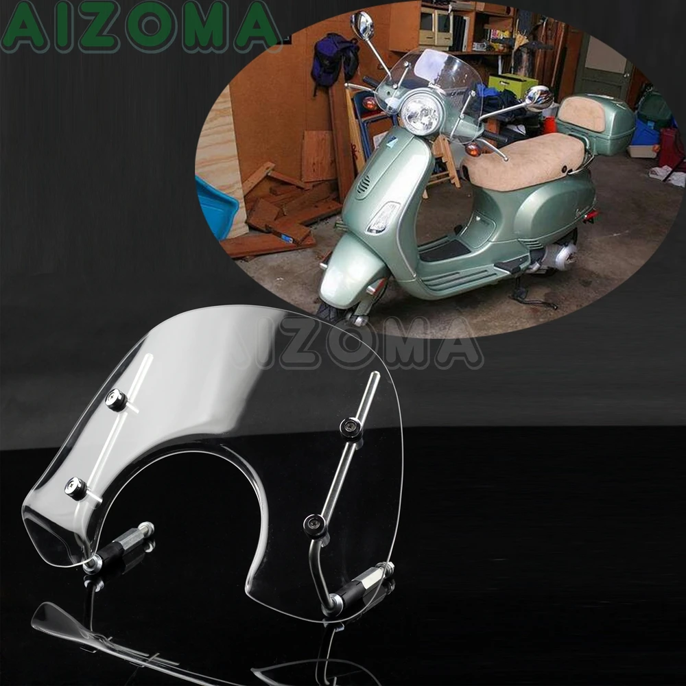 Transparent Scooters Fly Screen Windshield with Bracket For LX150 LX50 LX 50 150 2005-2014  Motorcycle Bolt-On Windscreens