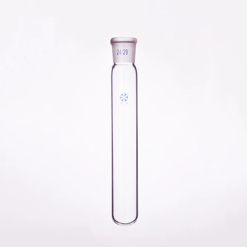 Test tube with ground mouth 24/29,O.D.35mm,E.L. 200mm,Glass round bottom test tube,Grinded joint round bottom test tube