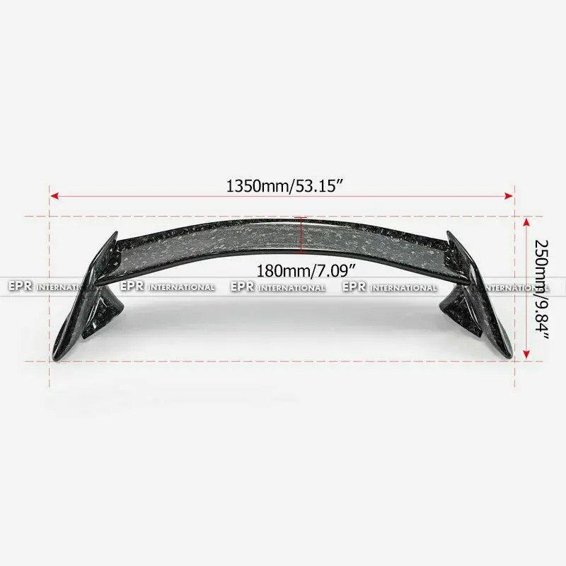 For TOYOTA ZVW50 Prius 2015+ W-Style Forged Carbon Look Rear Trunk Spoiler Wing lip Bodykits addon Trim Car-Styling