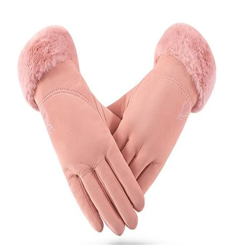 Winter new lady mouth breathing, skin and fine hair thickening cute cat warm gloves embroidery refers to all students   ST-807