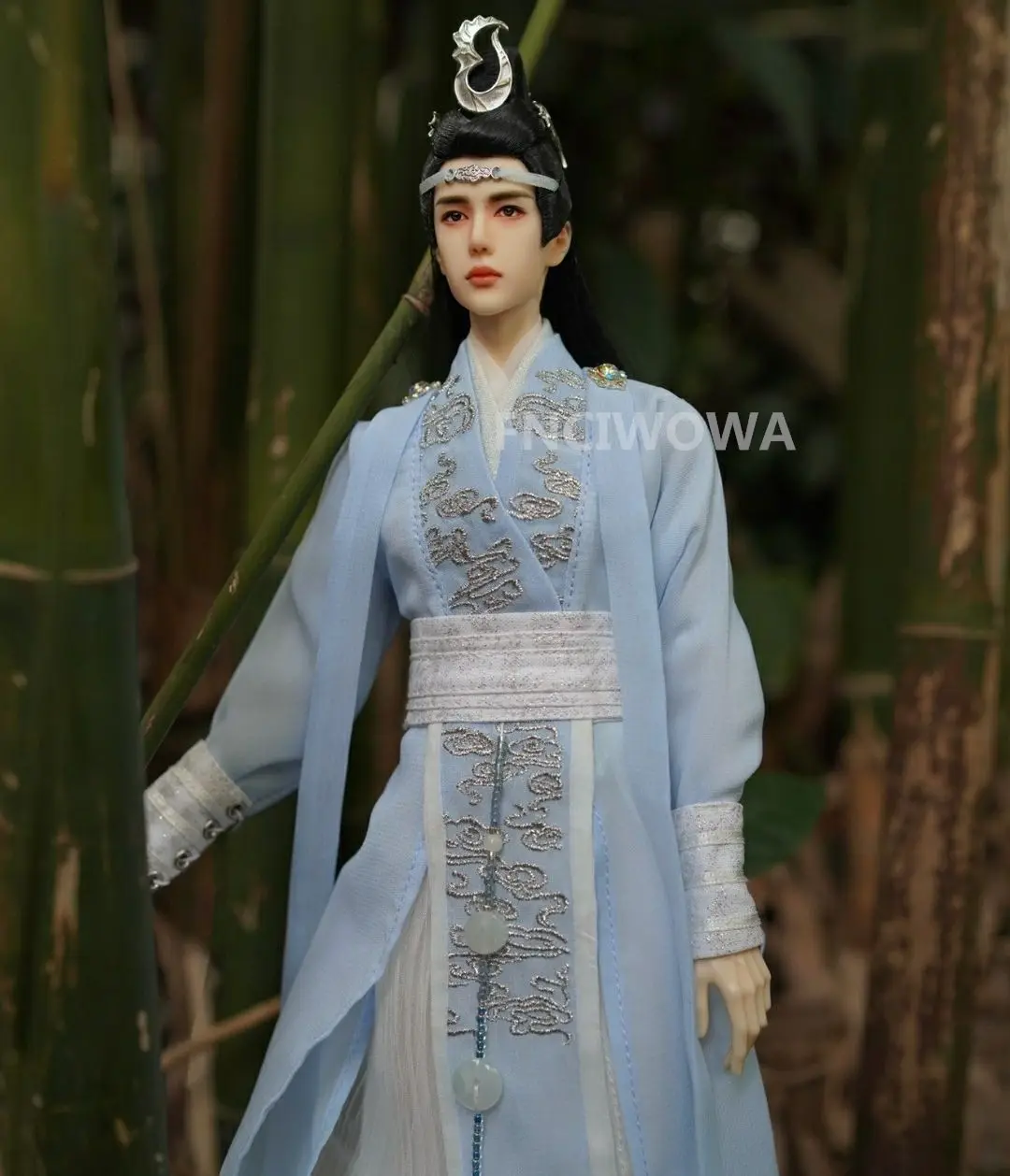 1/6 BJD Hình Quần Áo Búp Bê Các Untamed Lan Wangji Vương Yibo Xanh Dương Bộ Tự Làm Nam Trung Quốc Trang Phục Highend Dành Nghệ Thuật bộ Sưu Tập