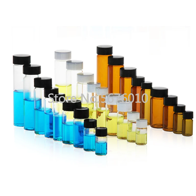 50pcs/lot 20mL 22x52mm Transparent Clear Glass Sample Bottles Essential Oil Bottle Lab Chemistry Vial Container Lab Glass Bottle