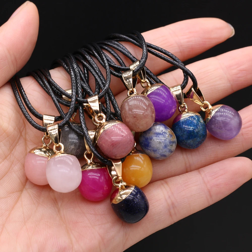 Natural Semi-precious Stone Pendant Pink Crystal Crystal Spar Small Bean-shaped Fashion Jewelry Charm Necklace Gift Size 13x18mm