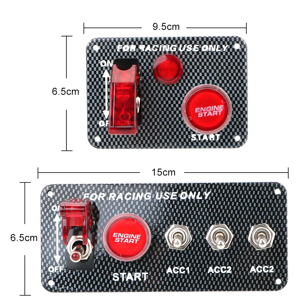 LED تبديل التبديل 12 فولت LED لوحة مفتاح إشعال اكسسوارات السيارات لسباق محرك السيارة بدء الضغط على زر