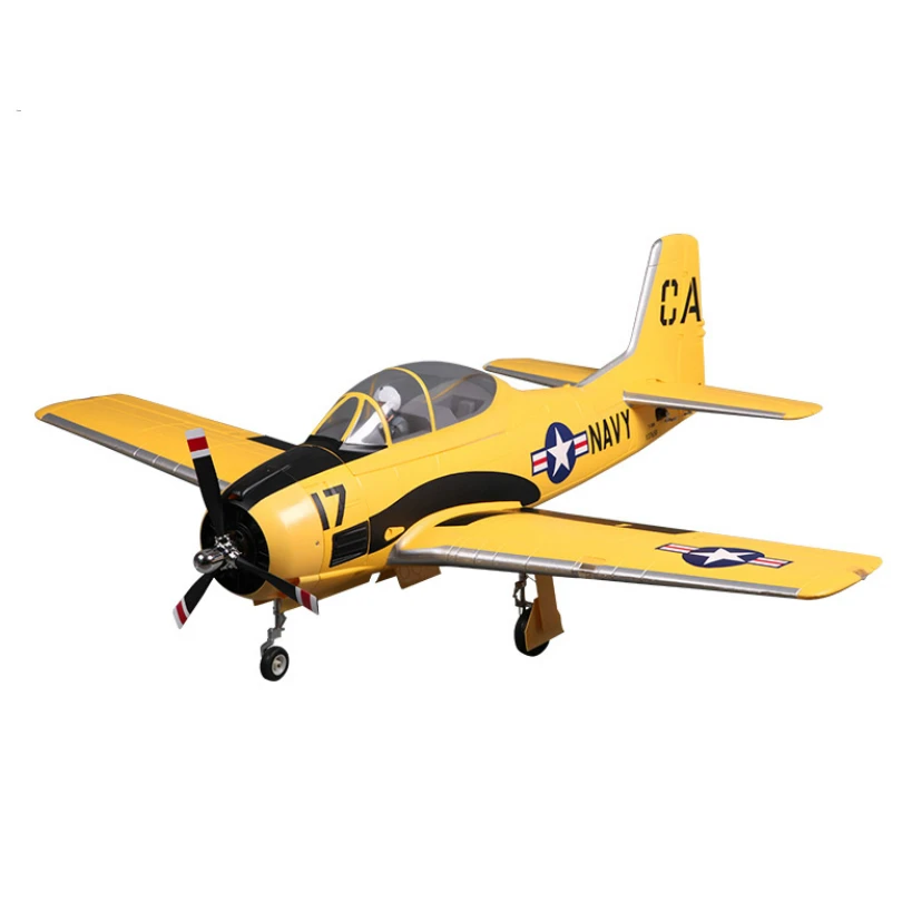 FMSRC RC Airplane 1400mm 1.4M T28 T-28 Trojan V4 6CH PNP Big Scale Gaint Warbird Model Plane Aircraft with Flaps Retracts LED