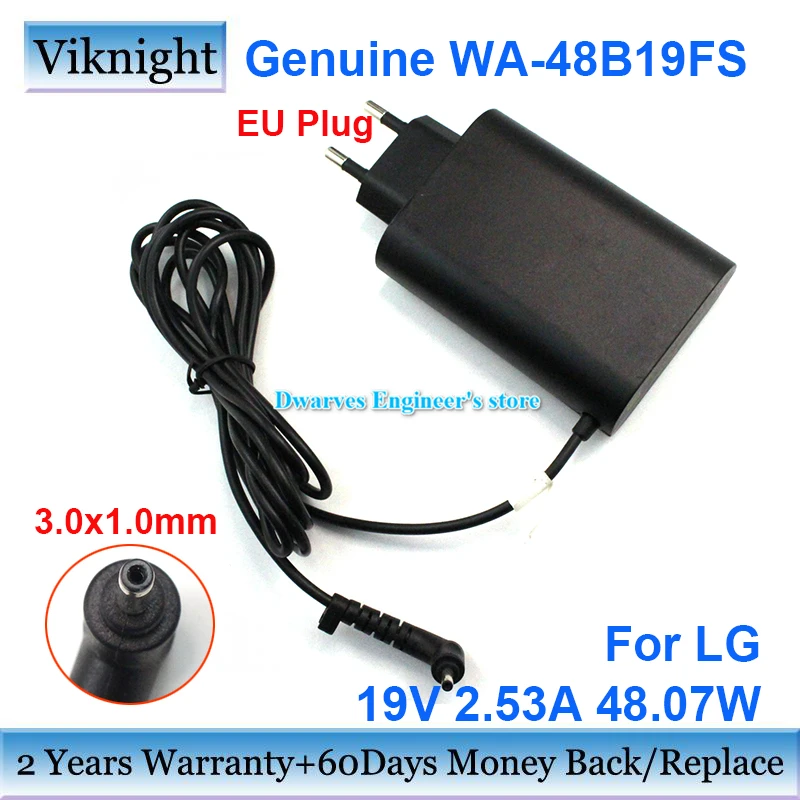 

Genuine WA-48B19FS 19V 2.53A 48.07W EU AC Adapter For LG GRAM 15Z970 14Z980C ADS-48MSP-19 180451-11 WA-48B19FS Power Supply