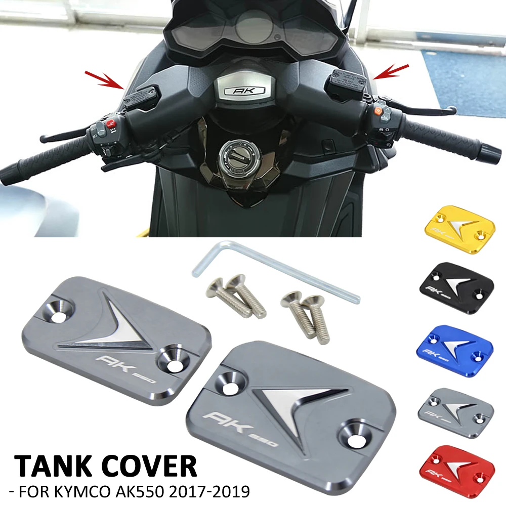 

NEW Motorcycle Accessories Front Brake Fluid Reservoir Gas Fuel Tank Filler Oil Cap Cover For KYMCO AK550 AK 550 2017-2019