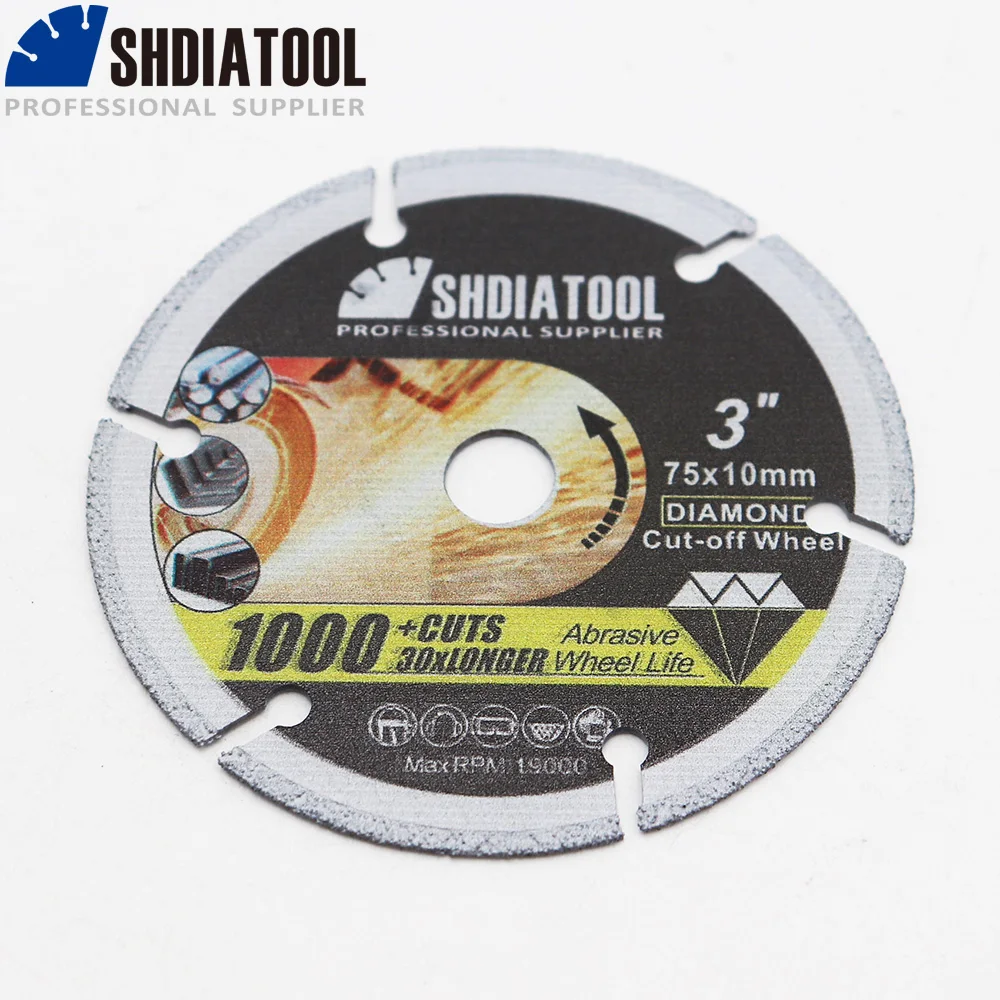 Shdiatool 5個3 "真空ろうダイヤモンド金属切削ディスク、ダイヤモンドカットオフホイール刃