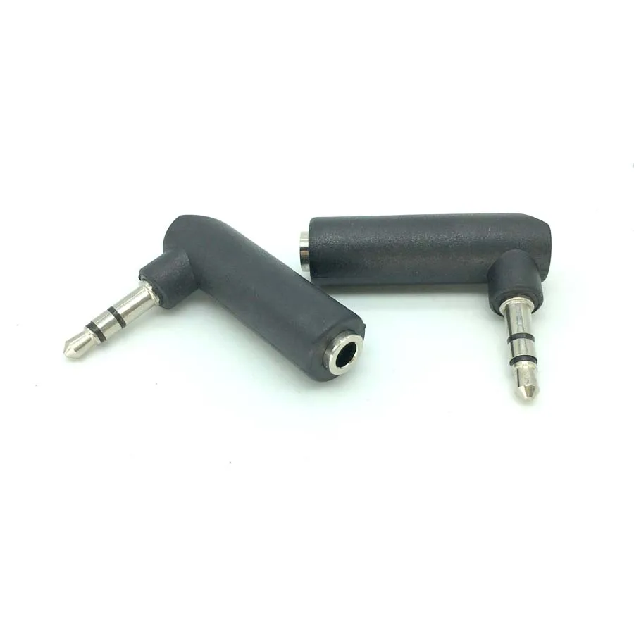 5PCS Right Angle 3.5mm 3 / 4 Pole Female Stereo to 2.5mm / 3.5mm Male Audio Plug L Shape Jack Adapter Connector