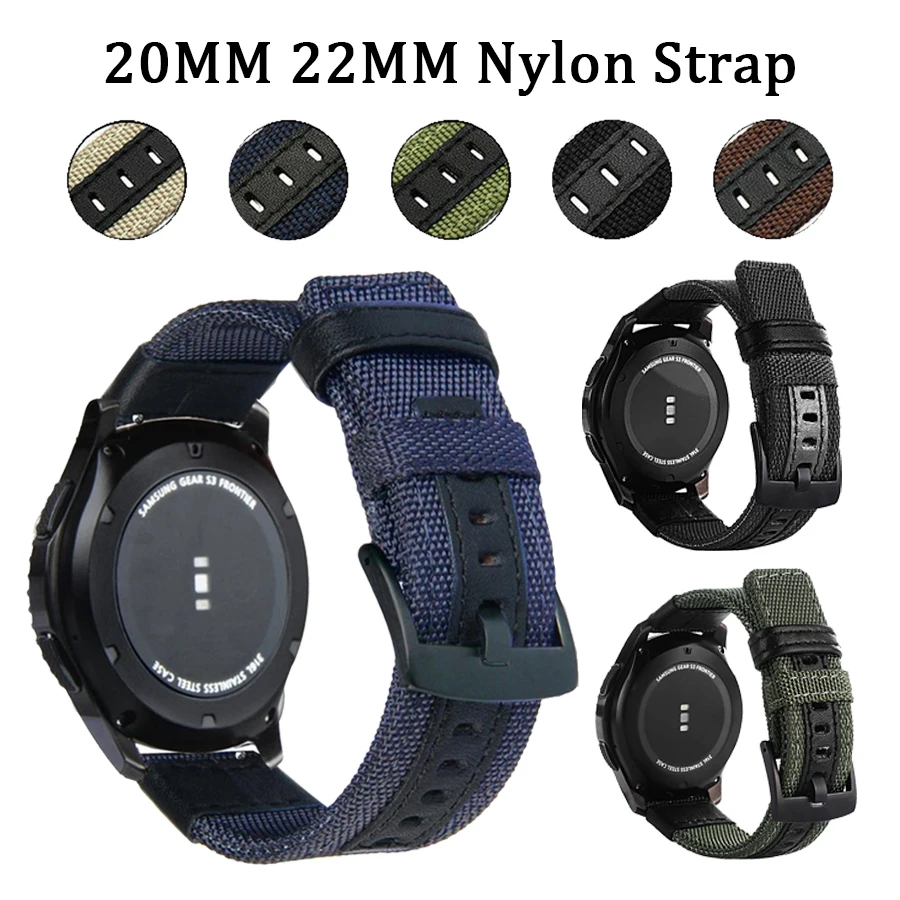 Nylonowy pasek tkany dla Xiaomi huami Amazfit Bip/Stratos 2 2S 3/tempo/GTS/GTR 47MM 42 pasek zegarka dla Huawei zegarek GT 2e GT2 Pro