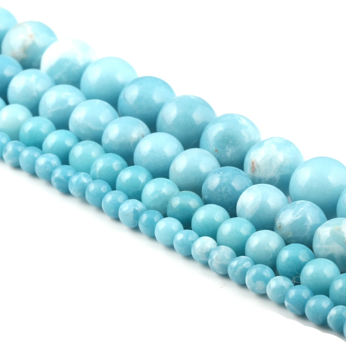 Designer Jewelry Stone Beads4/ 6/8/10/12mm Round Ball loose beads DIY Beading Findings Natural Larimar Stone Beads