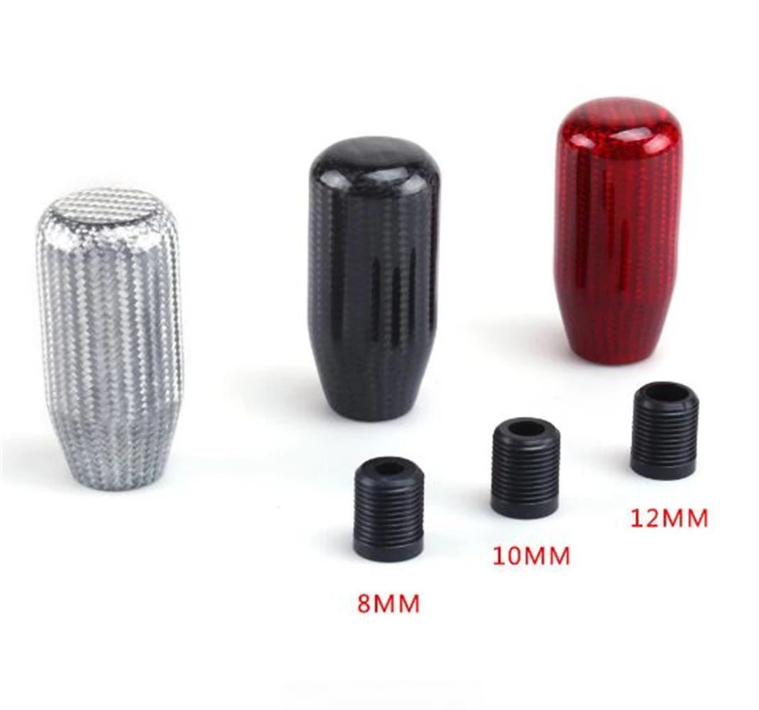 

Universal Car New Black Carbon Fiber M10*1.5 Gear Shift Knob Manual Gear Shift Stick Shifter Lever Knob