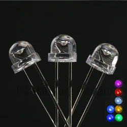 100pcs 5mm F5 Straw Hat LED Bright Clear Red White Yellow Blue Emerald-green Pink Purple Light LED Emitting Diodes DIY