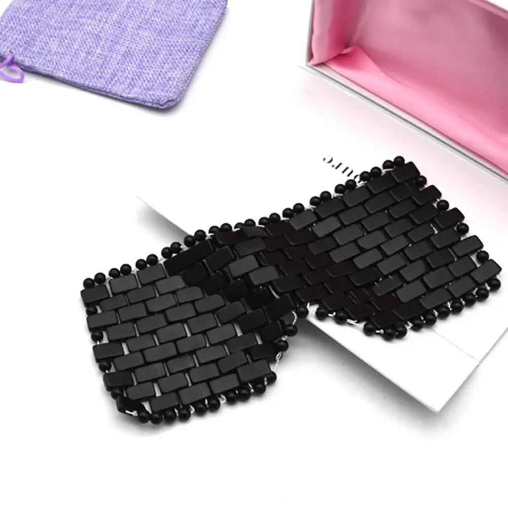 

Jade Eye Mask, Natural Obsidian Mask for Facial Skincare Set, Jade Massage Tools for Face Cellulite