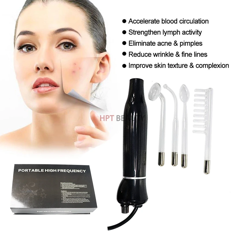 

High Frequency Facial Machine Electrode Wand Electrotherapy ightening Acne Spot Wrinkles Remover Beauty Facial Spa