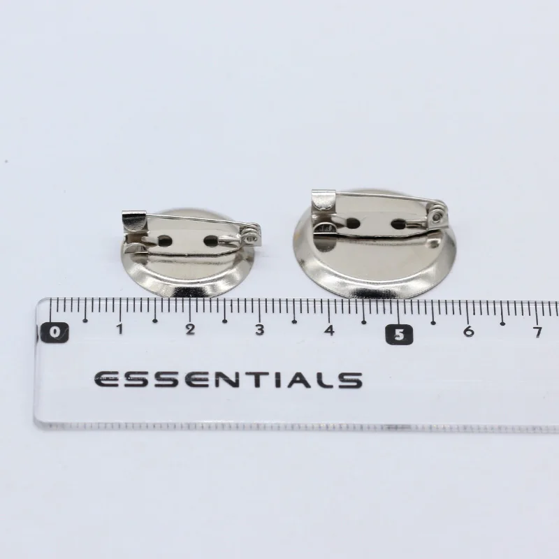 20pcs/lot Brooch Base with Clip and Safety Pin Cabochon Blanks Trays Cameo Cabochon Base Setting Supplies For DIY Jewelry Making