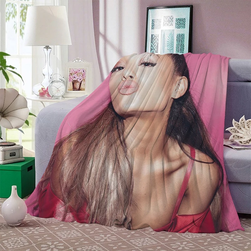 

Character Blanket PrintingAriana Grande Flannel Blanket for Chair Travelling Camping Kids Couch Cover Winter Nap Sofa Blanket