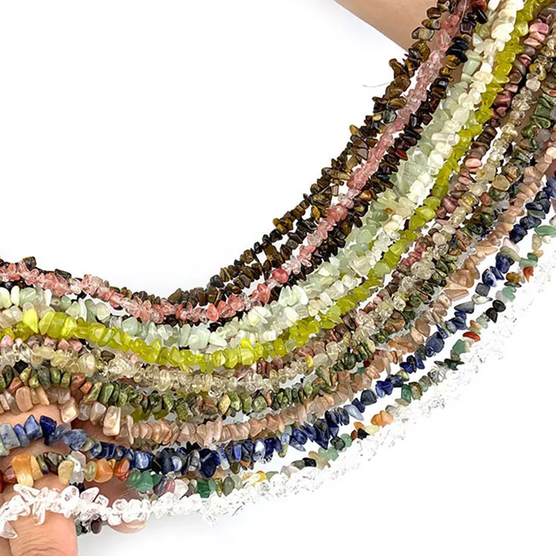 5-8mm Quartz Suntone Sodalite Opalite Rutilated Tiger Eye Unakite Beads Natural Freeform Chips Stone Beads For Jewelry Making