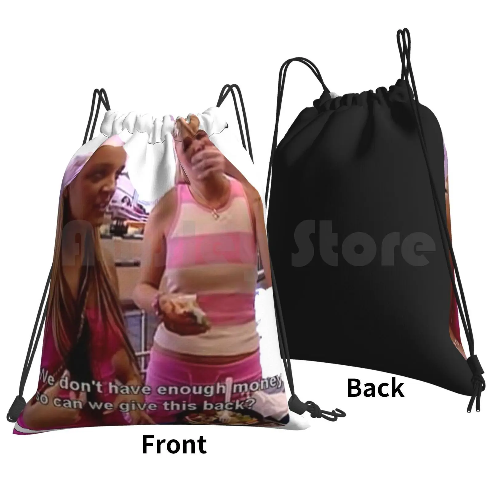 And Backpack Drawstring Bags Gym Bag Waterproof Money Pink Fast Food Vsco Funny Meme Paris