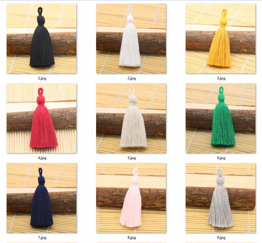 8cm Cotton Tassels Hanging Ears Vintage Colors Tassel Garments Decor DIY Craft Earring Accessory Fringe Trim Pendant 10pcs/lot