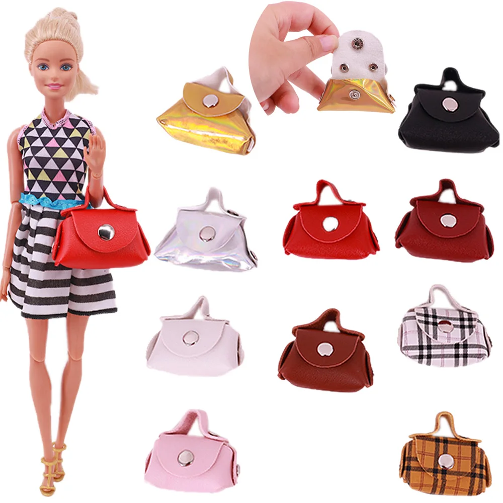 Handmade 1Pcs Doll Bag 1/6Miniature Shoulder Shopping Handbag Dollhouse Decoration For Barbies Doll Clothes Accessories Kids Toy