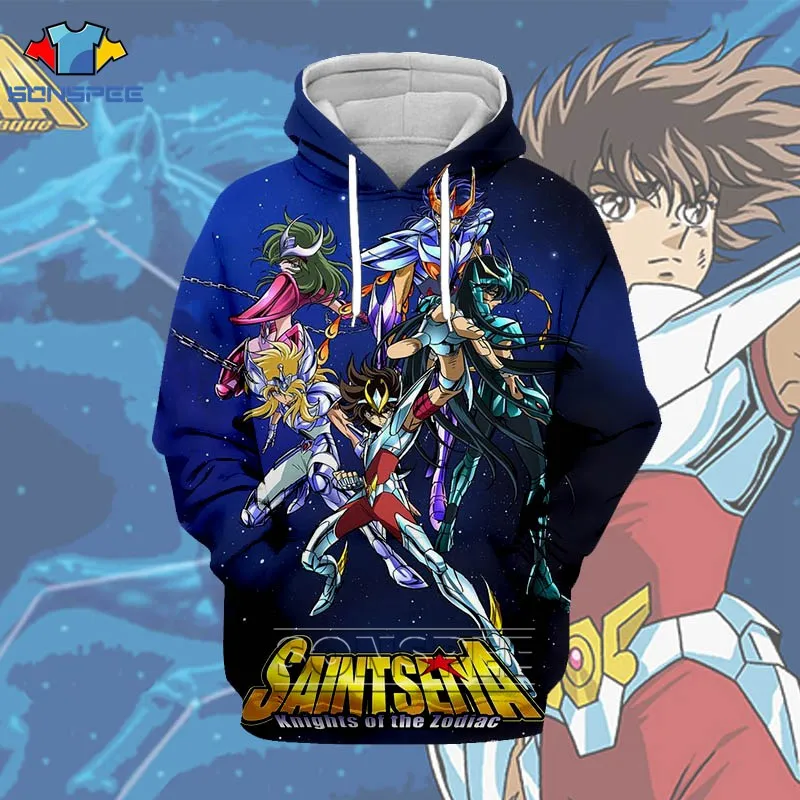 SONSPEE Saint Seiya Harajuku Anime Men Women Unisex 3D Print Clothes Hoodies Oversize 7XL Cap Hoodies Sweatshirt jumper Pullover