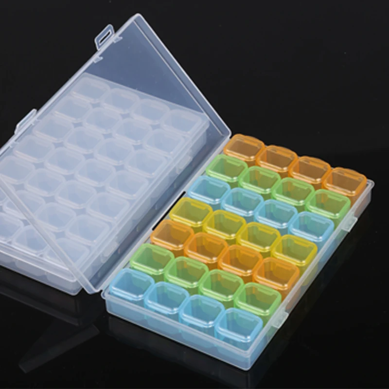 28 Grid Portable Screw IC Chip Storage Box Electronic Component Parts Small Hardware Plastic Transparent Container Toolbox