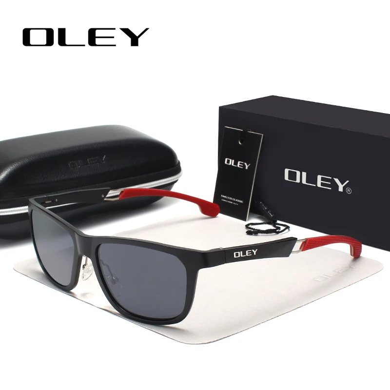 

OLEY New Aluminum-Magnesium Polarized Men Sunglasses Expandable hollow leg special anti-slip design Customizable logo Y7144