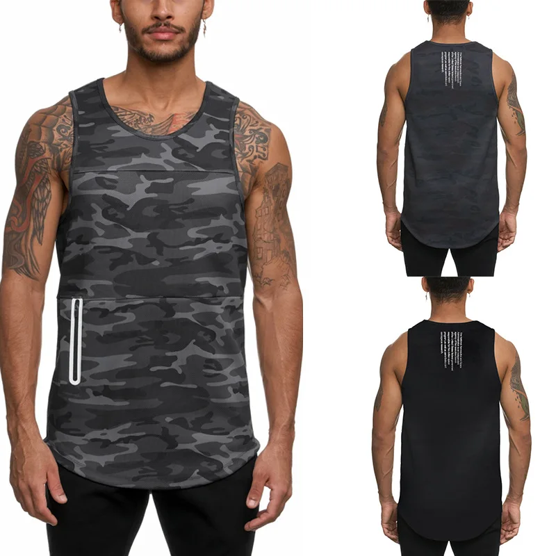 

Дышащий Быстросохнущий Спортивный утяжеленный жилет для тренажерного зала Мужская одежда для фитнеса и бега и тренировок Camiseta Sin Mangas Deporte Hombre