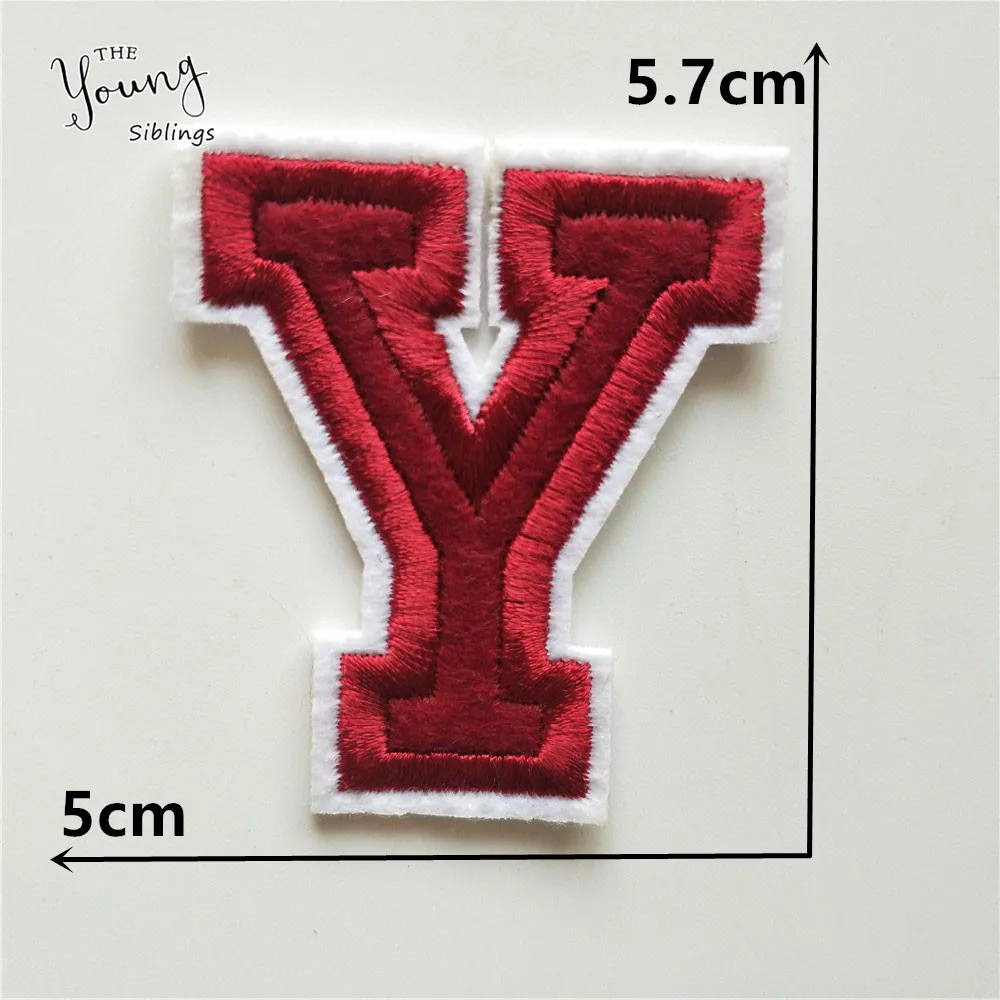 New arrive A-Z Letter Patch for Clothing Iron on Embroidered Sew Applique Cute Patch Fabric Badges Garment DIY Apparel Accessory