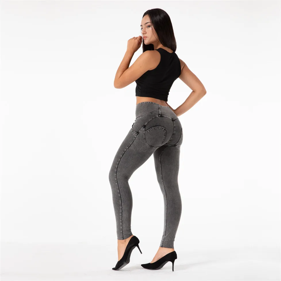 Shascullfites Melody Jeans a vita alta da donna Slim Fit Bum Lift Jean per ragazze Push Up elegante a figura intera