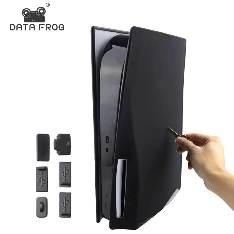 DATA FROG Protector Skin for PS5 Console Silicone Cover Dustproof Anti-Scratch Protector Case for Playstation 5 Disk Version