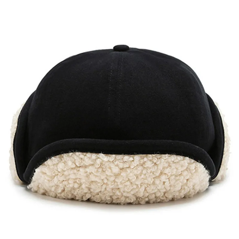 XdanqinX New Winter Thermal Bomber Hats For Men Women Velvet Thicken Earmuff Cap Novelty ins Style Lamb Wool Biker Windproof Hat